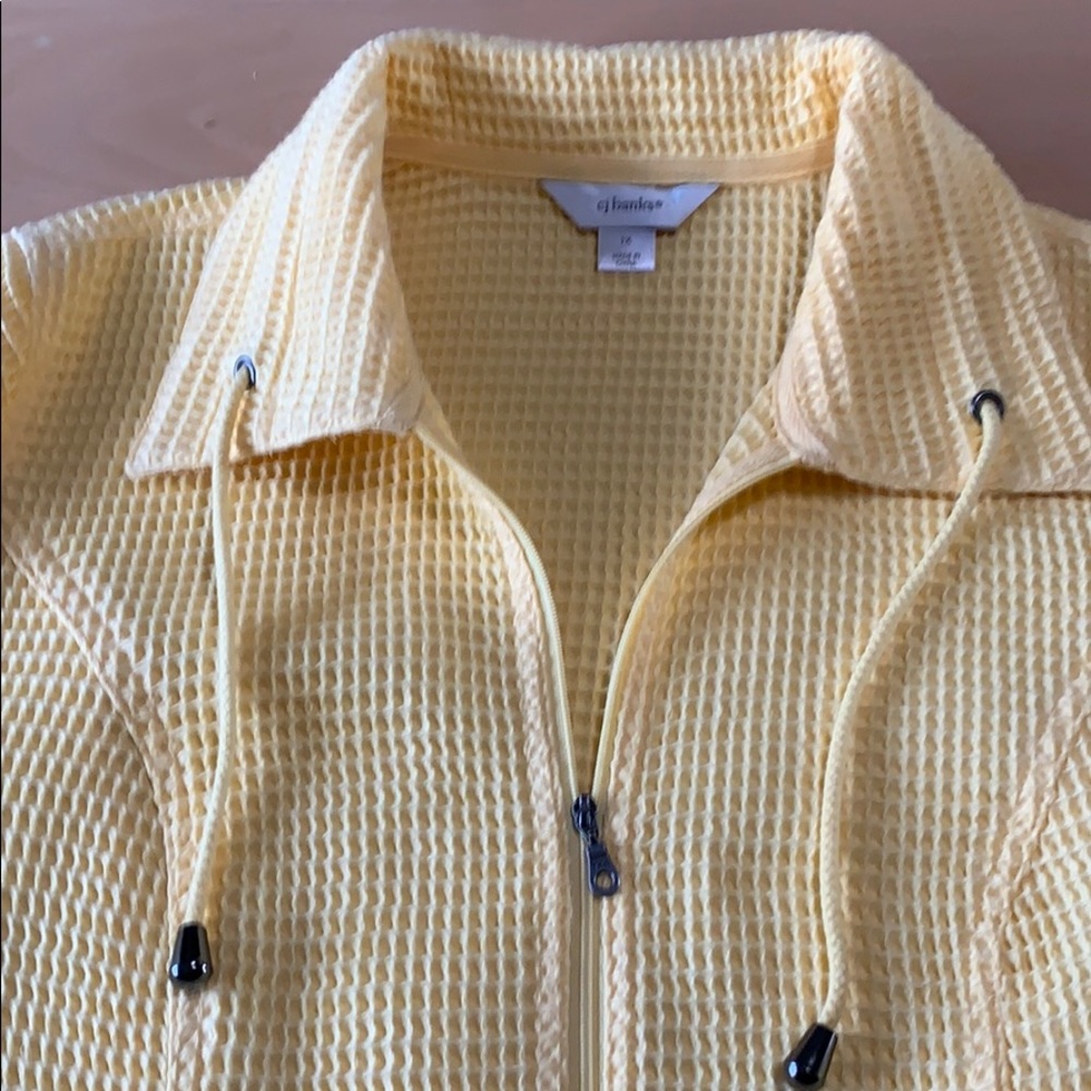 Yellow lightweight waffle weave jacket